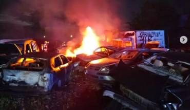 Incendio coches Azuqueca  Depósito Policía 5 Foto Ceis Cosorcio Bomberos GU