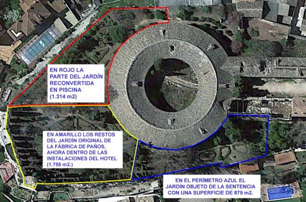 Plano de los Jardines de la Fábrica de Paños Hotel Termal Brihuega