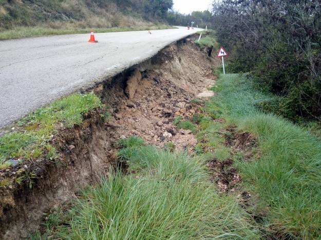 Carretera Escamilla GU-972 Descalce por las lluvias