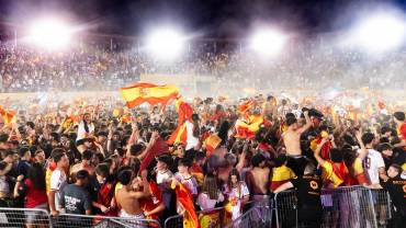 Miles de personas se reunieron en la plaza de toros de la capital/ Ayto Guadalajara españa gana el mundial de futbol celebración