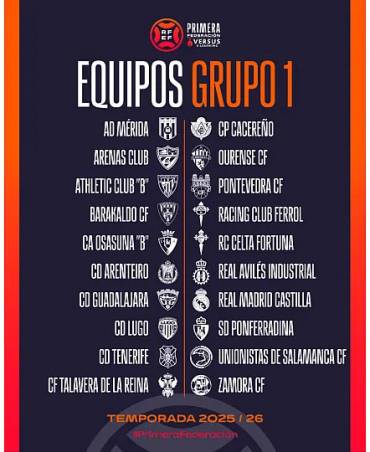 Calendario primera RFEF 25-26