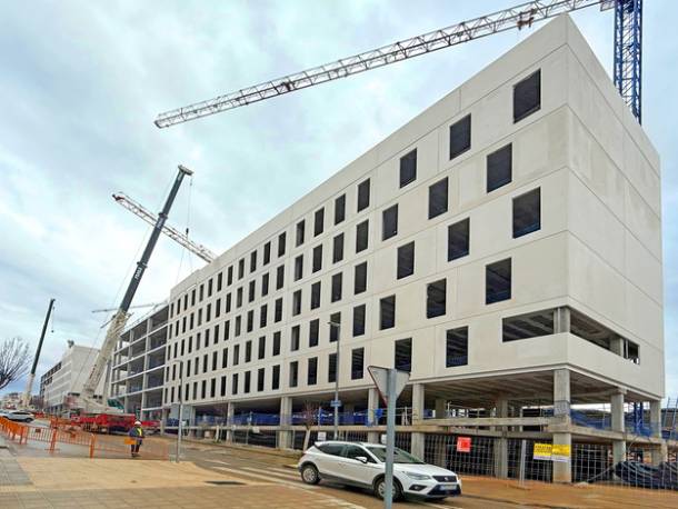 En estos momento se está construyendo en los nuevos desarrollos una bloque de viviendas de alquiler asequible/ Archivo Hercesa Vivienda Asequible Guadalajara