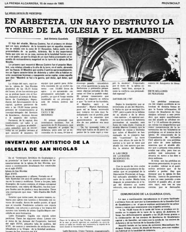 Mambrú de Arbeteta Foto La Prensa Alcarreña