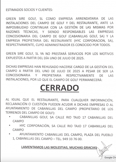 cierre campo golf cabanillas