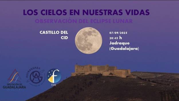 Cartel observación eclipse total de luna Jadraque