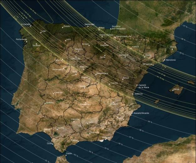 Eclipse Astroguada  ZONAS ECLIPSE IGN