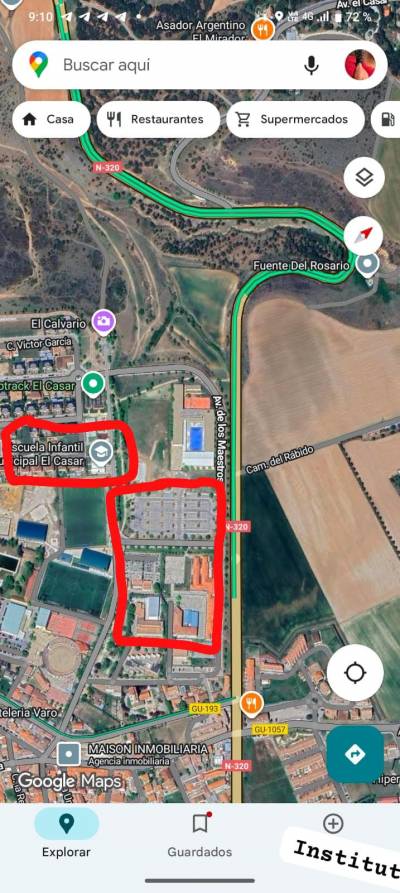 recorrido del encierro el casar colegios