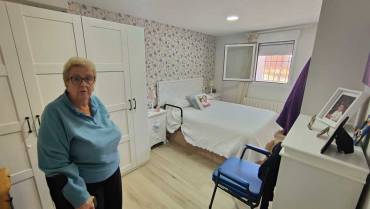 Dormitorio recuperado de Fina en la planta baja de su vivienda. Foto: Guadalajaradiario.es Villel de Mesa Inundaciónes un año después Dormitorio de Fina