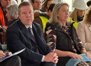 Page y Guarinos en el el acto de visita a las obras del campus hoy