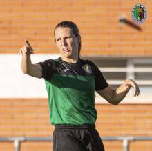 La dinamista Bea Torija autora de  los dos goles que dieron la victoria a su equipo ante el F. Rayo Vallecano en la primera vuelta 1
