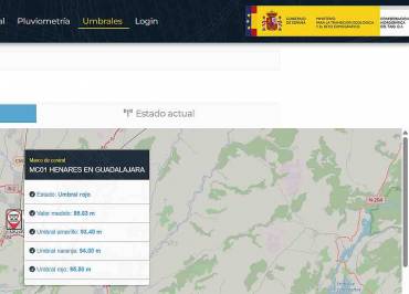 Río Henares Alerta roja CHT