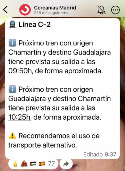 retrasos trenes aviso