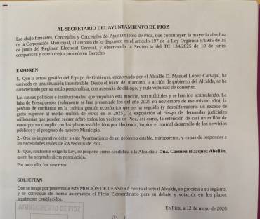 Pioz Moción de censura