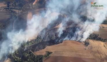 Imagen del incendio cuando estaba en nivel 1/ Infocam incendio robledillo julio 2026