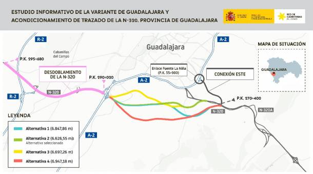 Los cambios en la zona se centrarán en tres actuaciones principales variante N-320 guadalajara
