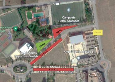 Plano de la ubicación temporal del mercadillo. Foto: Ayuntamiento. Mercadillo 1