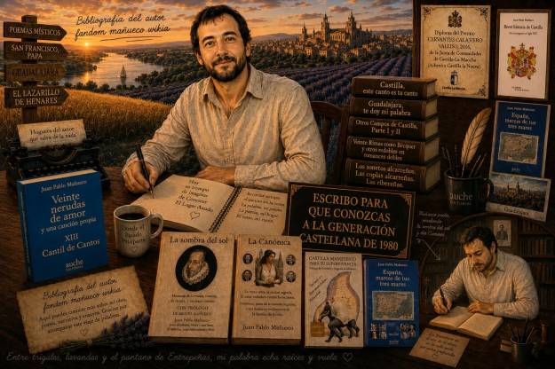 Cuadro Mañueco joven con más libros con menos peso